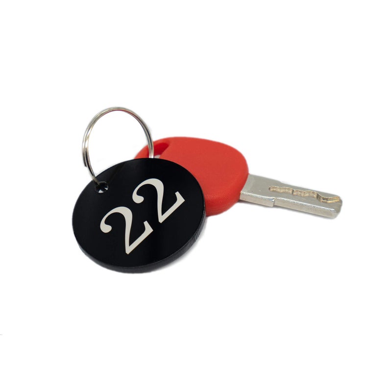 StayMax Acrylic ID Number Tags Key Tags with Key Rings Black (0-200) - Image 4